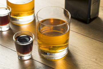 Boozy Bomb Shots with LIquor and Energy Drink