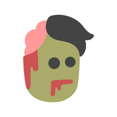 Zombie Head Flat illustration