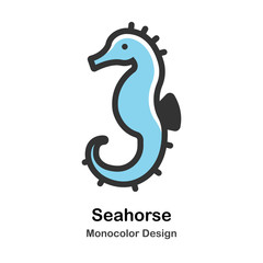 Fototapeta premium Seahorse Monocolor Illustration