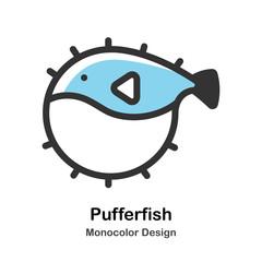 Pufferfish Monocolor Illustration