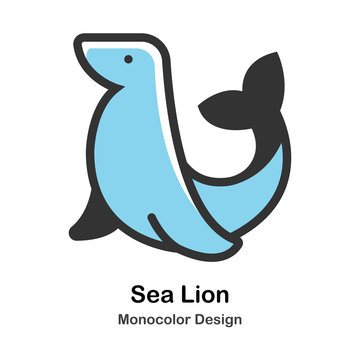 Sea Lion Monocolor Illustration