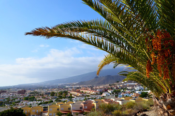 Fototapeta na wymiar Beautiful view of Costa Adeje one of the favorite tourist destinations of Tenerife,Canary Islands,Spain.Travel or vacation concept.