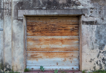 The front of a closed shop in a small town in Argentina.