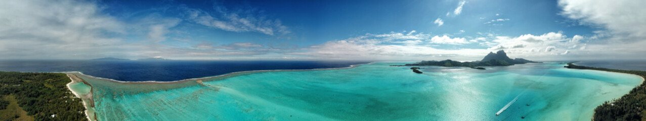 Bora Bora aerial view panorama