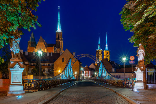 City of Wroclaw by night. Poland