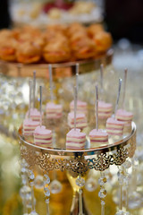 Canape and sandwiches with meat and sausage.