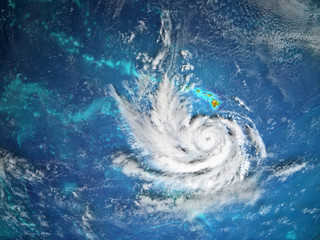 Hurricane near Hawaii from space