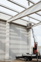  Assembly of concrete industrial warehouse