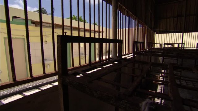 Close up, bars of Dhoonidhoo Prison