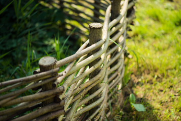 ornamental fence made of willow handmade