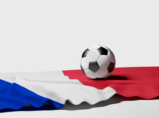 Naklejka premium France soccer ball and flag 3d-illustration