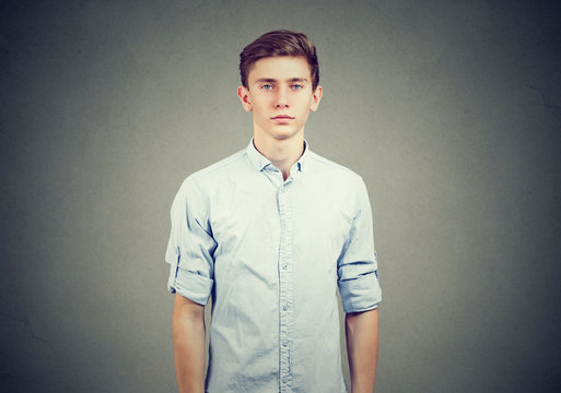 Casual young man in blue shirt