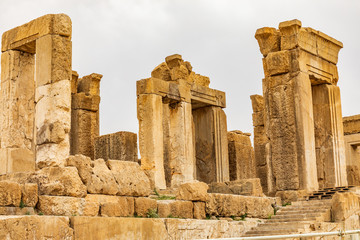 Islamic Republic of Iran, Shiraz.  Persepolis, Parsa. The ceremonial capital of the Achaemenid Empire (ca. 550–330 BC). Achaemenid style of architecture. UNESCO World Heritage Site.