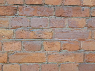 Obraz premium Detail of old red brick wall, background