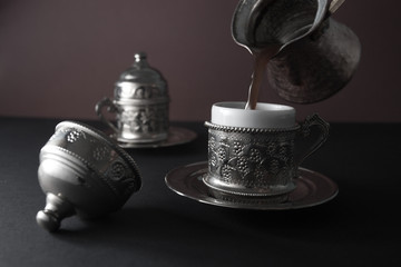 turkish coffee and cups