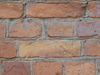 Detail of old red brick wall, background