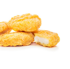 Chicken nuggets isolated on white background
