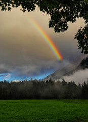 Regenbogen am Hintersee im Berchtesgadener Land