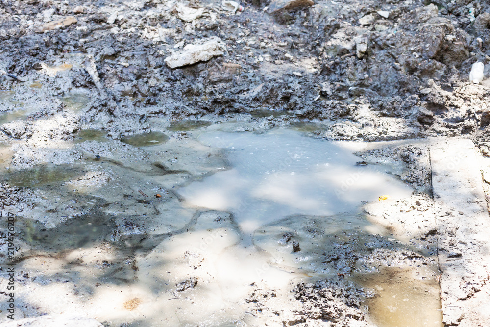 Poster pool of mud geyser in shapsugskaya zone