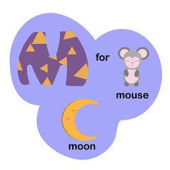 Letter for children alphabet. Beautiful flat illustration.