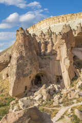 Unique geological formations in Cappadocia, Central Anatolia, Turkey