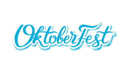 Oktoberfest handwritten lettering. Oktoberfest typography vector design for greeting cards and poster. German translation - Welcome to Octoberfest 2018. Vector illustration