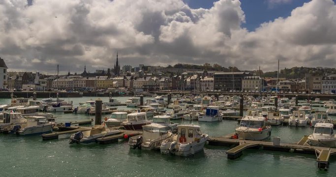 French coastal town 4K timelapse
