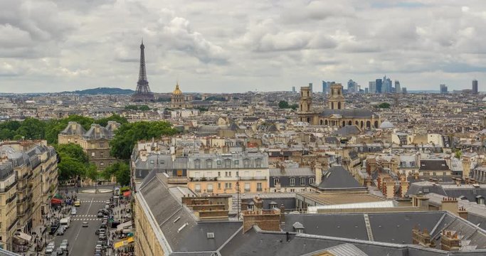 Paris as seen from the Pantheon 4k Timelapse