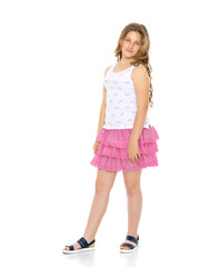 Beautiful teenage girl in full growth