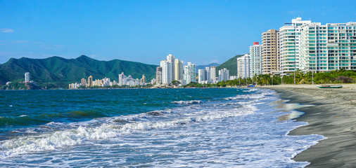 Beautiful Salguero beach in Santa Marta, Colombia