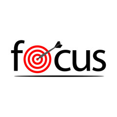 Focus with targets and arrows. Flat vector illustration on white background.