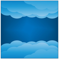 Cloud and blue sky background. Vector illustration 