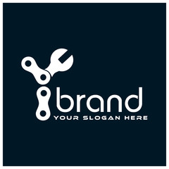Letter Y, Logo Letter Y with chain and wrench. logo formed by chain and wrench