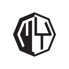 two letter MY octagon negative space logo