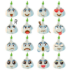 Garlic Emoji Emoticon Expression. Funny cute food