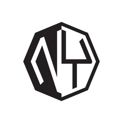 two letter NY octagon negative space logo