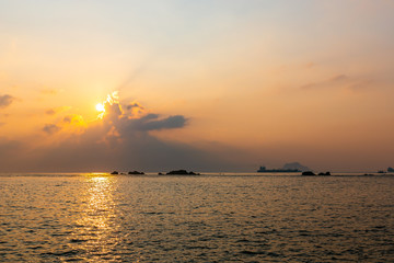 Fototapeta premium sea Morning sea and sunset and Long Shutter Speed Exposure
