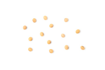 Soybeans isolated on white background.