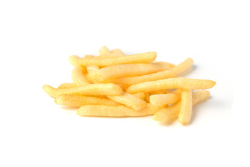 French Fries or potato fry isolated on white background.