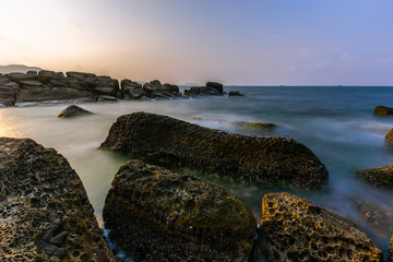 sea Morning sea and sunset and Long Shutter Speed Exposure