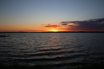 Sunset on a northern Minnesota lake in July