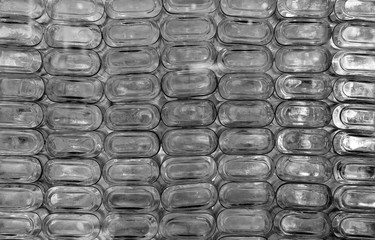 Large group of empty recycled glass bottles