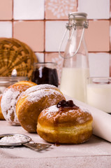 Traditional round donuts