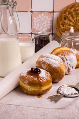 Traditional round donuts