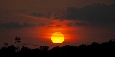 Obraz premium Sunset over West Amwell, NJ