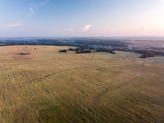 Aerial view on fields , drone point of view