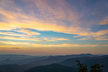 Fototapeta na wymiar 伊吹山から見た夕焼け（滋賀県、日本）