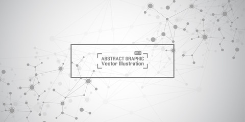 Abstract connecting dots and lines with geometric background. Modern technology connection science, Polygonal structure background. Vector illustration