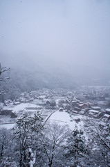 白川郷の雪景色（岐阜県、日本）