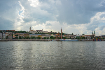 Fototapeta na wymiar Buda bank of Danube River in Budapest, Hungary